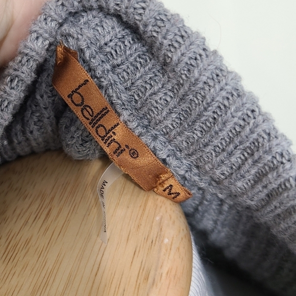 Belldini rhinestone fringe sweater gray knit size medium - Picture 4 of 5